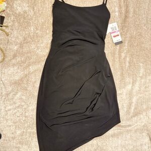 Macys Black Asymmetrical Bodycon Dress